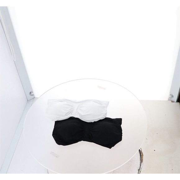 NWT RHONDA SHEAR 2 PIECE ANTIMICROBIAL UNDERWIRE BANDEAU BRA'S BLACK & WHITE - Picture 3 of 12